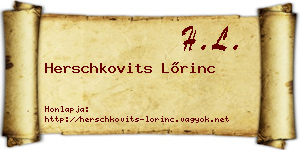Herschkovits Lőrinc névjegykártya