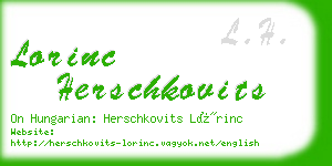 lorinc herschkovits business card